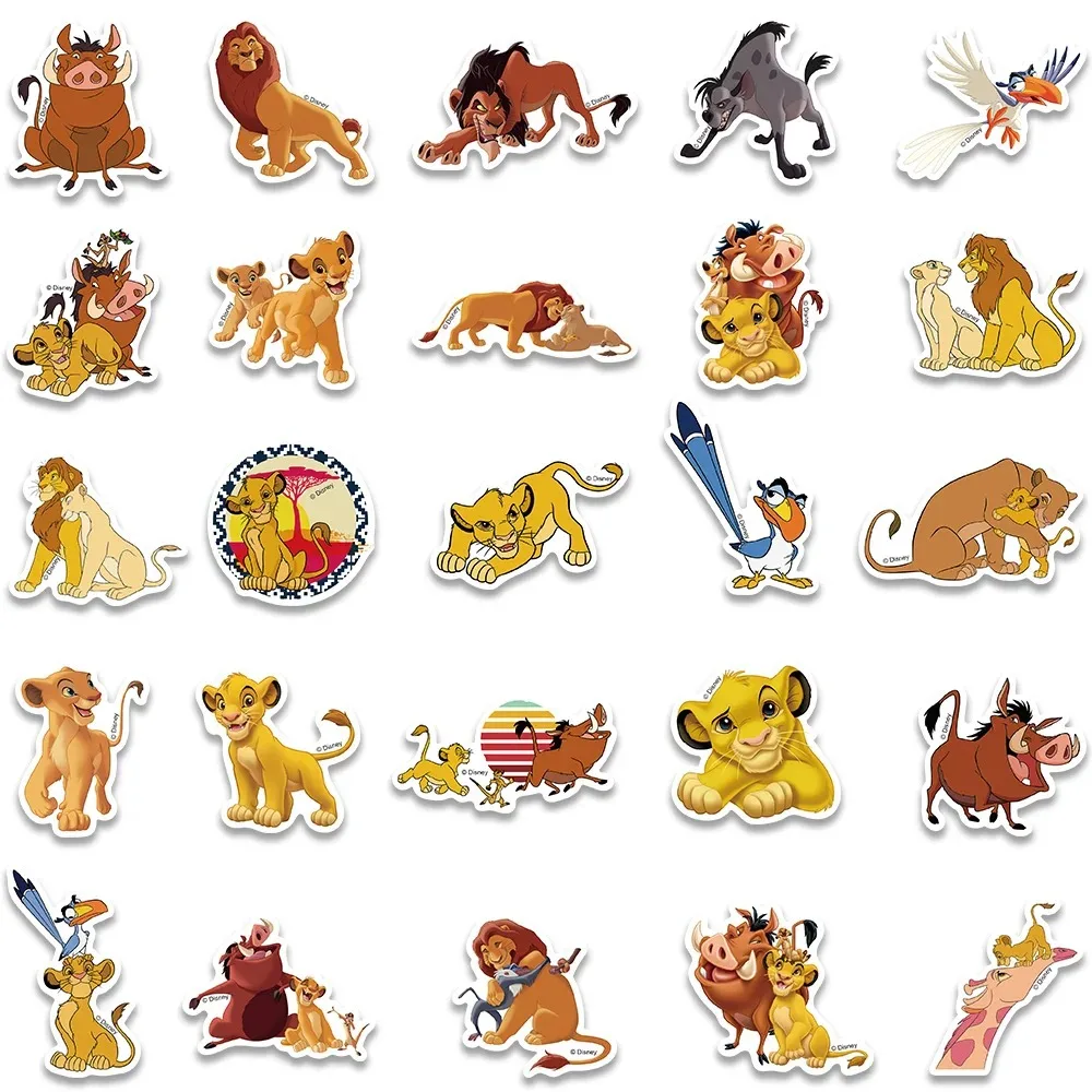 10/30/50pcs Disney The Lion King Simba Stickers Cartoon Graffiti Decals For Kids Laptop Luggage Scrapbook Waterproof PVC Sticker