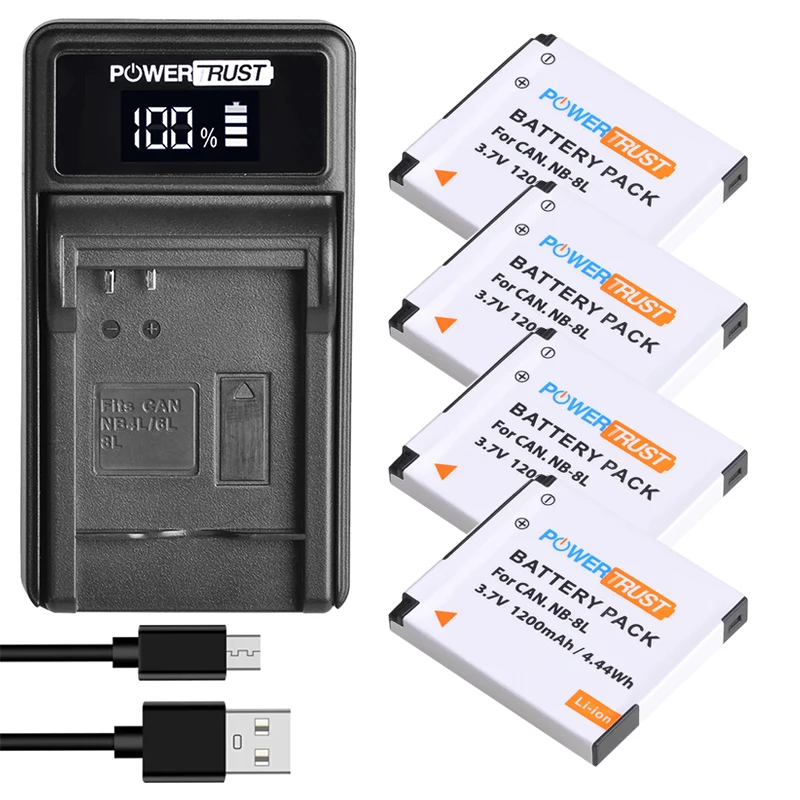 1200mAh NB-8L NB8L Battery and Charger for Canon PowerShot A2200 A3000 IS A3100 IS A3150 IS A3200 IS A3300 IS Digital Cameras