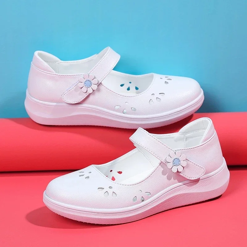 TIMETANG Ladies slip on lolita Shoes Leather Mary Janes Nurse Shoes Woman White Flats kawaii Designer Spring Summer zapatillas