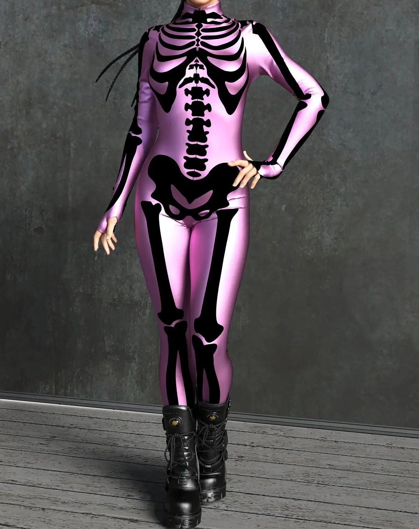 Karneval Totenkopf Party Bodysuit Damen Sexy Horror-Print Jumpsuit Feiertagsparty Maskerade Catsuit Kostüm Einzigartiges Aerial Yoga Set – Detail 22