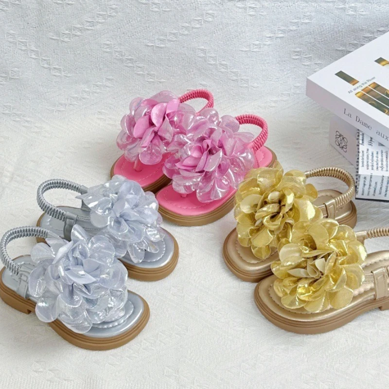 

Child Summer Princess Sandal2026New Korean Edition Flower Girl Soft soled Shoe Fashion Girl Anti slip Party Sandals Child Sandal