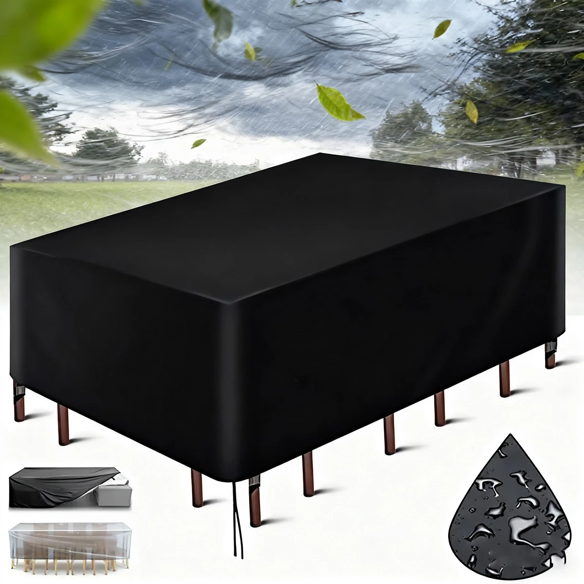 

Terrace Patio Furniture Cover Waterproof 210d Furniture Cover, Suitable For Outdoor Sofa Set