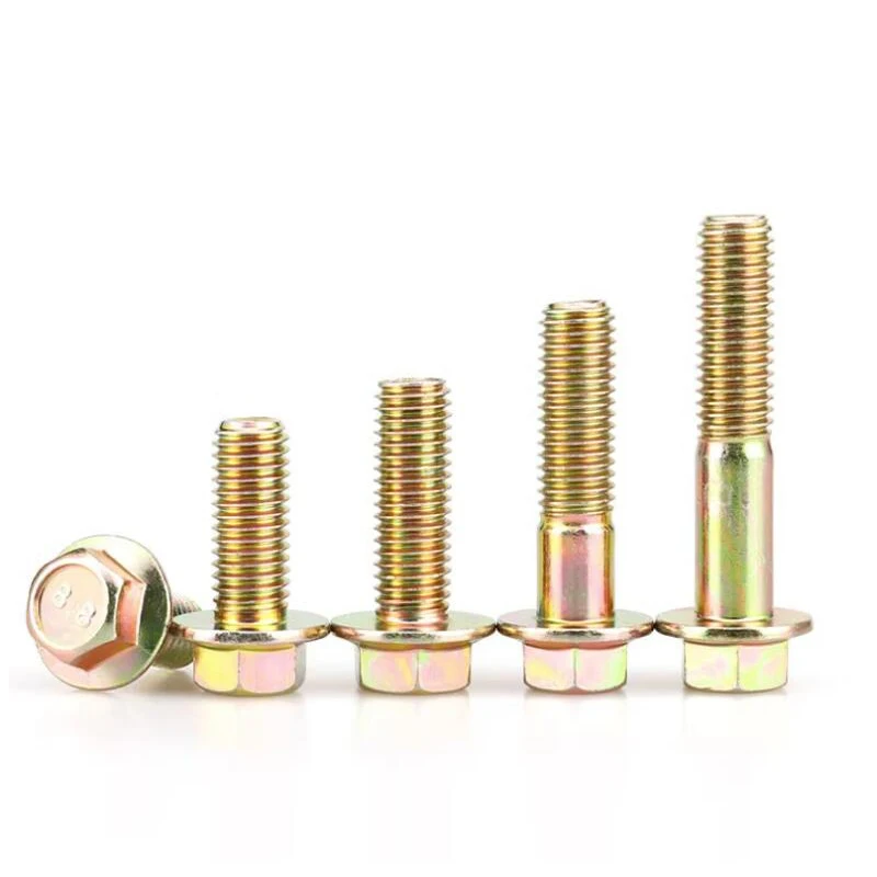 M5 M6 M8 M10 M12 8.8 Grade Color Zinc Outer Hexagonal Flange Head Bolt Hexagonal Screws GB5787 Thread Length 8mm-100mm