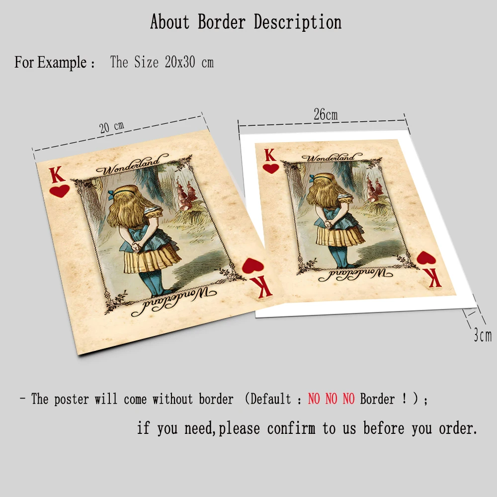 Alice In Wonderland Posters and Prints Wall Art Funny Playing Cards Vintage Canvas Painting For Living Room Home Decor Frameless