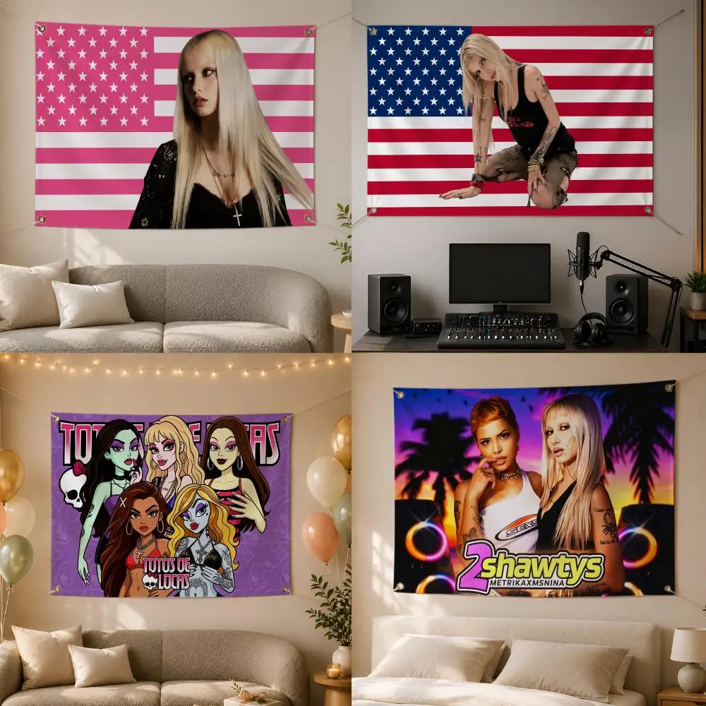 Music Metrika Electronic Beat Flags Wall Hanging Flag Banner for Bedroom Dorm Party Festival Camping Indoor Outdoor Decor