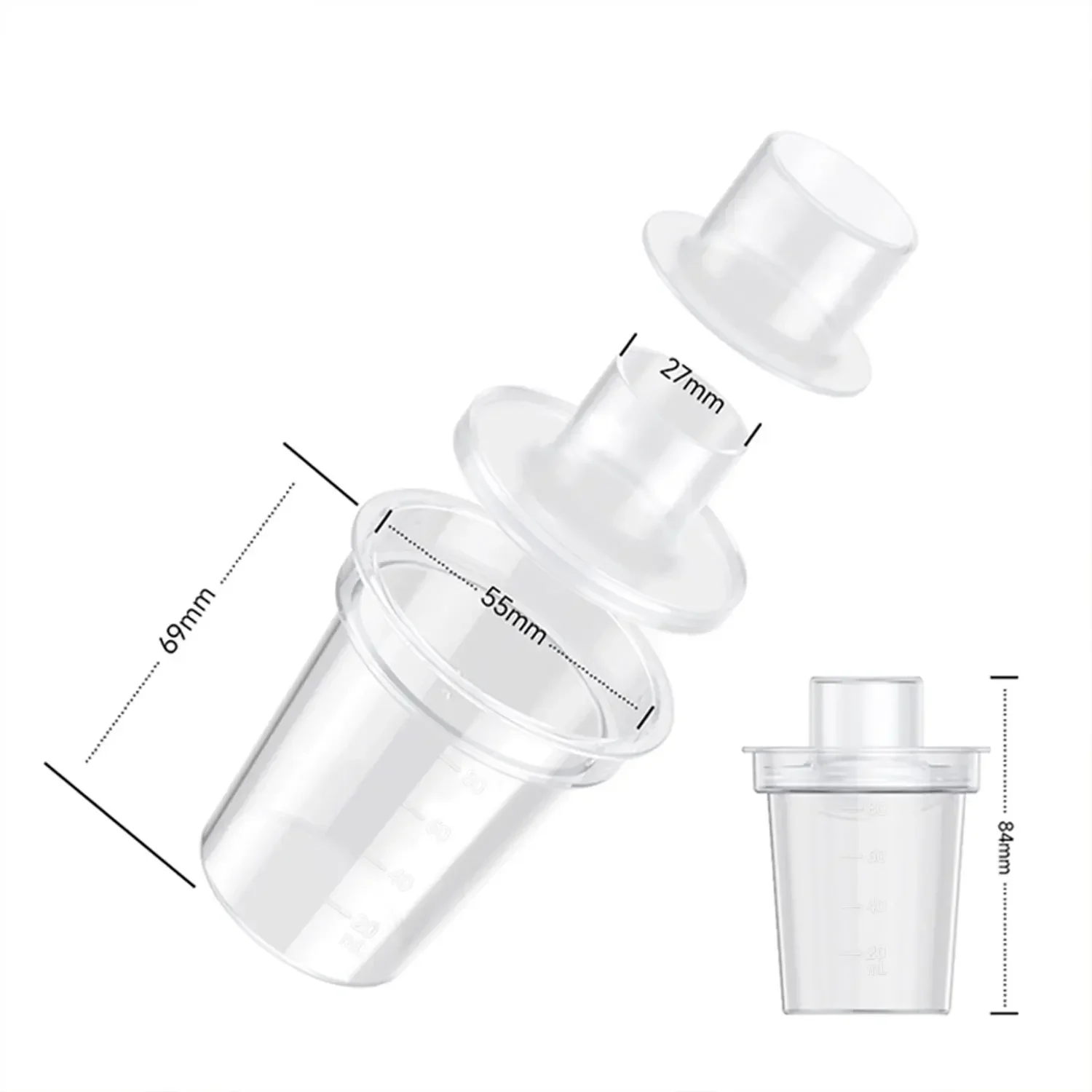 1 Buah 80Ml Wadah Susu Bubuk Bayi Kotak Penyimpanan Makanan Portabel Tahan Lembab dan Tahan Debu dengan Tutup Dispenser Perjalanan PP Bebas BPA