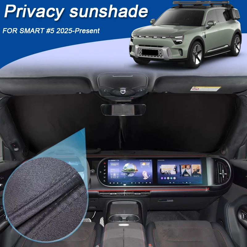 

Car Black Windows Privacy Sunshade For SMART #5 2025-Present Anti-UV Heat Insulation Protect Cover Interior Auto Accessories
