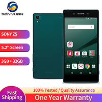 Unlocked Original Sony Xperia Z5 E6653 5.2 Inch 23MP Camera RAM 3GB ROM 32GB GSM WCDMA 4G LTE Android Octa Core Mobile phone