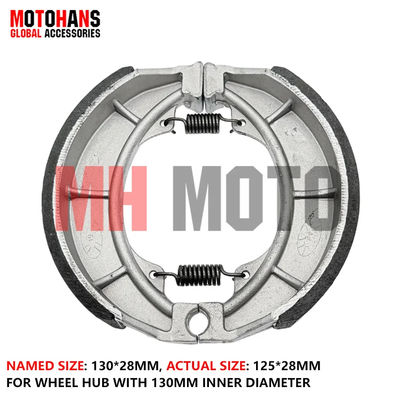 MOTORCYCLEPARTS BLACK SHEEL ASBESTOS FREE BRAKE SHOE 130*28 FOR FIDDLE HLX150 YES125 GP125 OWEN SYM ALLO125 JET4 FIDDLE2 FIDDLE3