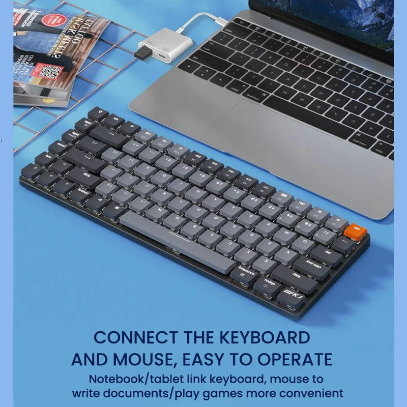 Type-C OTG Adapter 2 In 1 Type C To USB 3.0/USB C Conventer For Mouse Keyboard U Disk Samsung Xiaomi PD 100W Fast Charging Cable