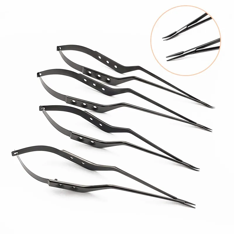 

Micro needle Holder Black handle Stainless steel microscopic surgical needle forceps