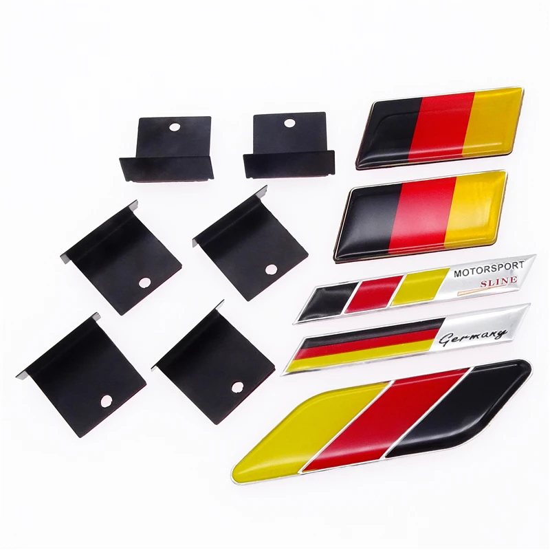 Autocollant universel de voiture, emblème de drapeau allemand, emblème Deutsch, décoration avant de pare-chocs, calandre, autocollant automatique pour Benz VW Audi Golf