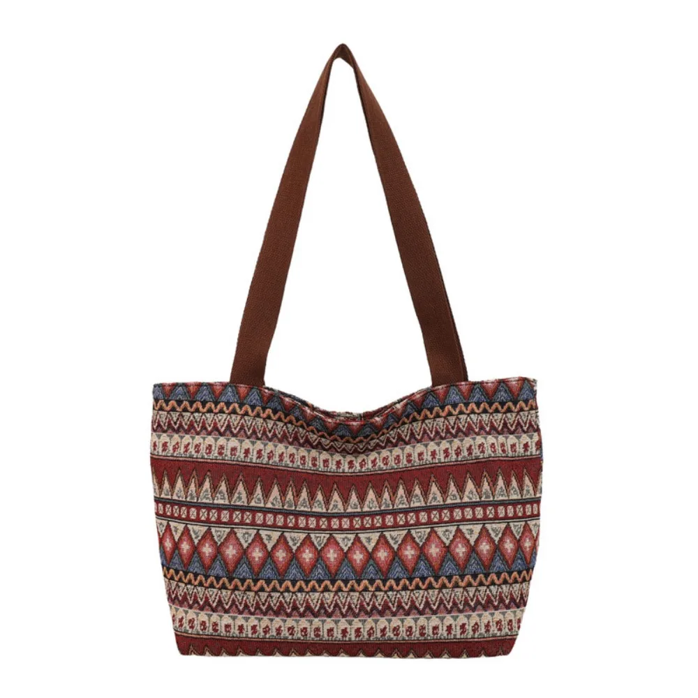 

Large Capacity Ethnic Style Crossbody Bags Messenger Bag Woven Bag Geometric Shoulder Bag Colorful Handbag Bohemian Shoulder Bag