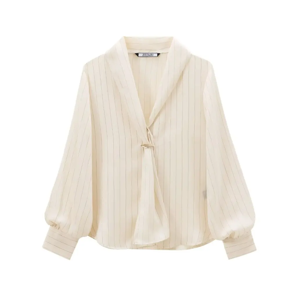 

Women's Metallic Striped Cardigan Long-Sleeved Loose Shirt Autumn Fashion European And American Style Clothing