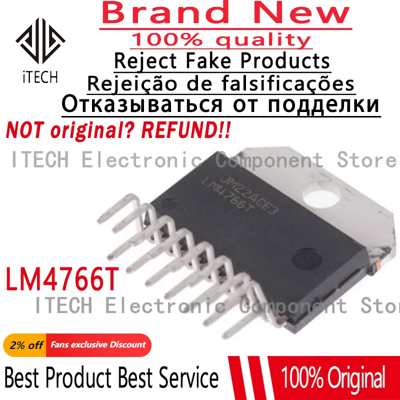 5pcs/lot Original LM4766T 40W * 2 ZIP-15 Dual Channel High Fidelity Amplifier IC 100% New and Genuine