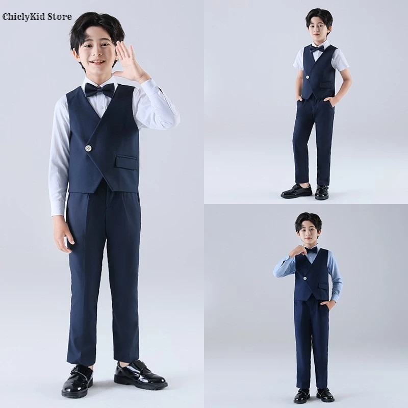 

Жилет для мальчиков, костюм, брюки, детский жилет, торжественное платье, комплекты свадебной одежды, костюмы высокого качества для малышей, детская праздничная одежда