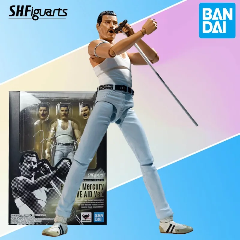 

Оригинальная фигурка BANDAI S.H.Figuarts серии «Бохо-рэпсодия» — Queen, Фредди Меркьюри, версия Live Aid, мобильная модель, ретро-игрушка