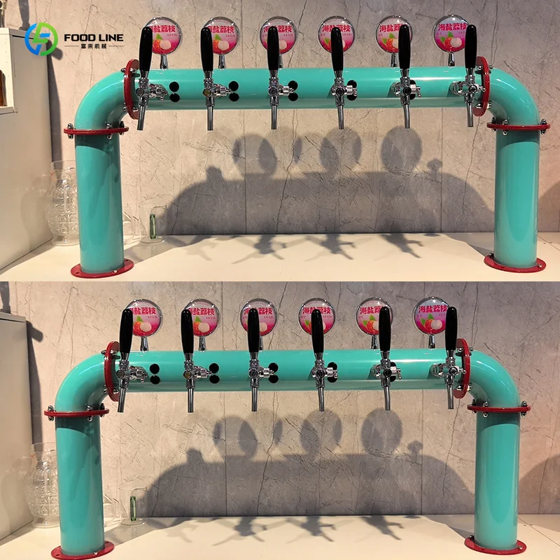 Customized Commercial Draft Beer Chiller Black Cold Beer Dispenser Machine Stable Refrigeration For Craft Beer Bar