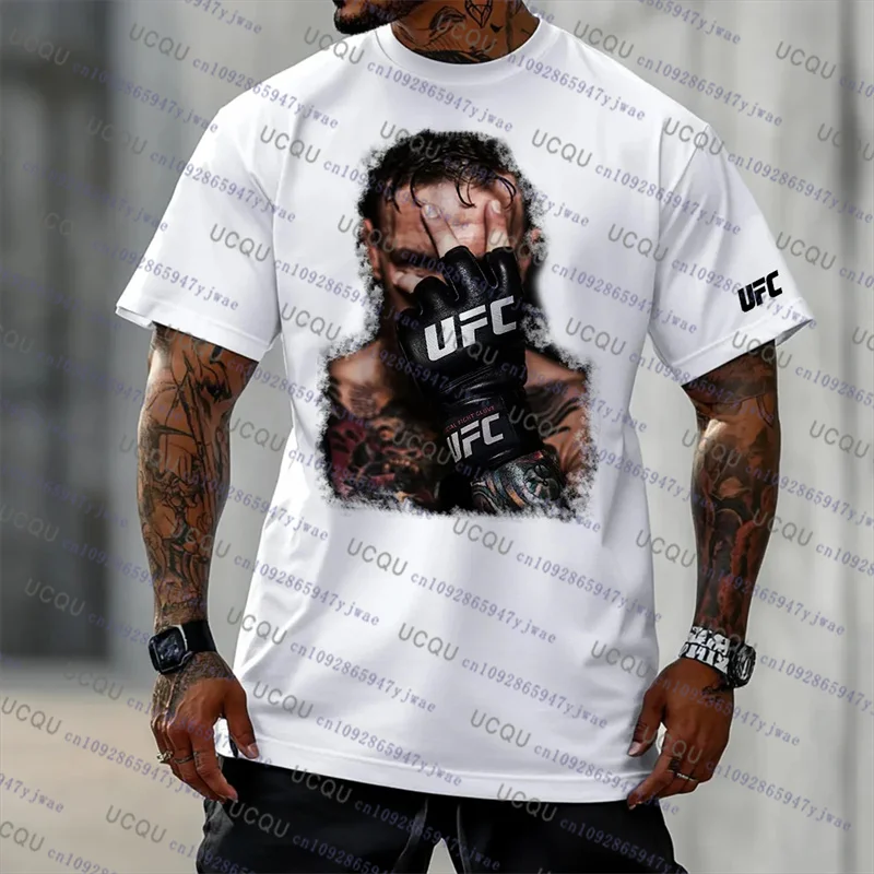 UFC القتال الملاكمة التي شيرت صيف جديد ثلاثية الأبعاد طباعة الجولة الرقبة تي شيرت رجالي عادية تنفس كبيرة الحجم سريعة الجافة قمة الموضة الرياضية