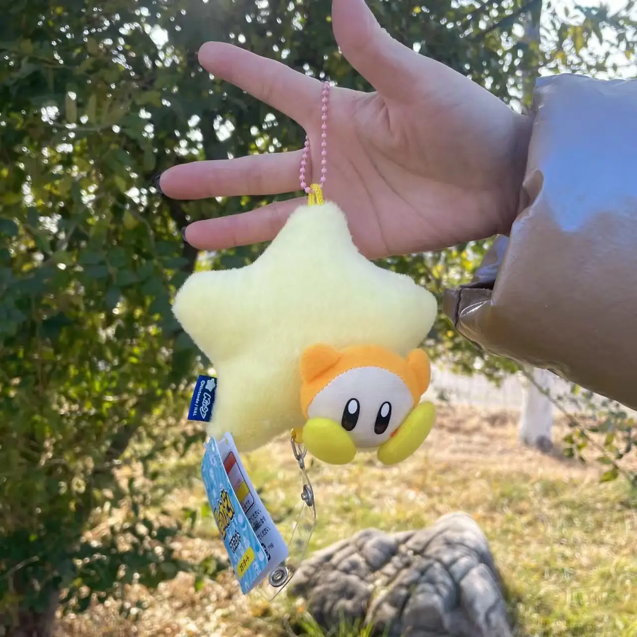 12cm Star Kirby Plush Keychains Anime Kirby Pink Rabbit Ears Kirby Small Pendant Christmas Birthday Great Gift For Children view 3