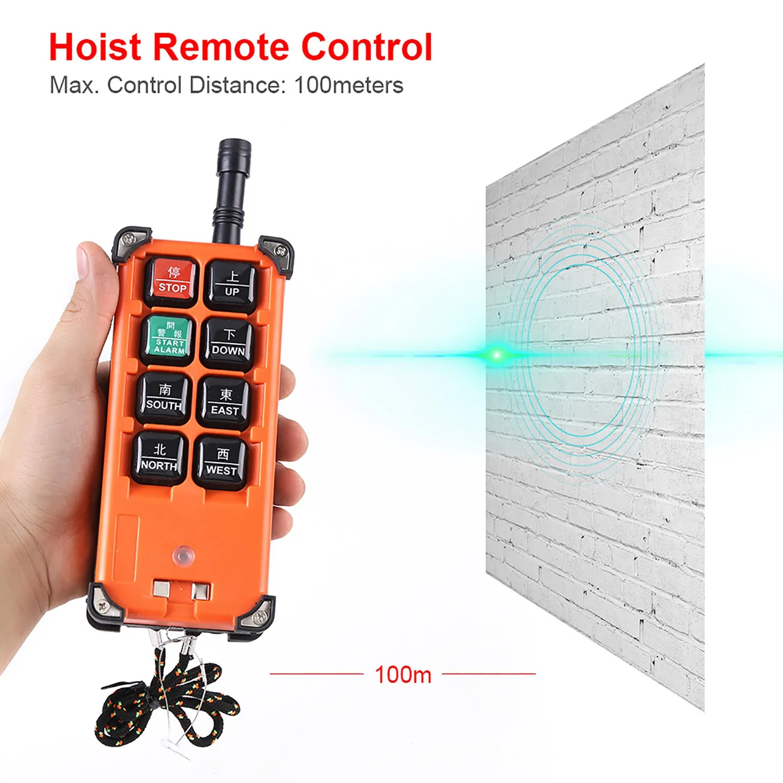 24VDC Hoist Crown Block 1 Kecepatan Sistem Kontrol Radio Remote Kontrol dan Penerima Set Hoist Remote Control Hoist Kontrol Radio