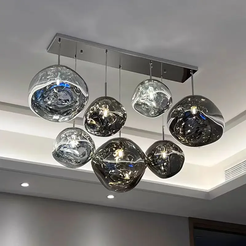 Nordic LED Ceiling Pendant Lamp Glass Lava Effect Decor Home Fixtures for Kitchen Hanging LED Pendant Lights Lighting Decor Home