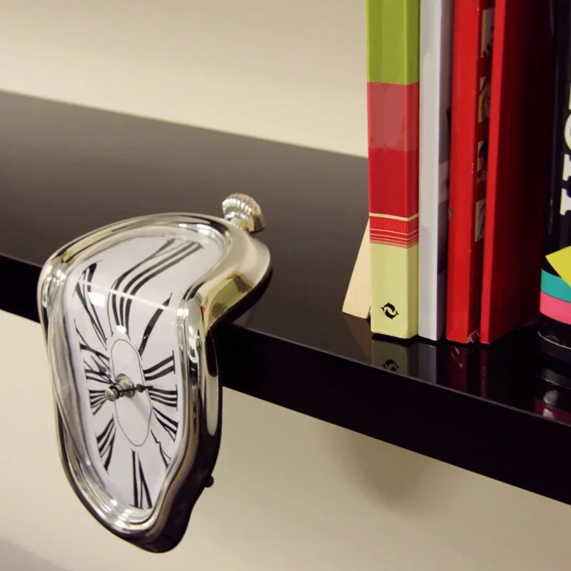 Creative Melting Distorted Wall Clock Novel Surrealism Clock Table Shelf Desk Fashion Wall Watch Home Creative Decoration