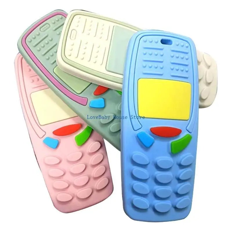 

BX0D Baby Teether Remote Control Silicone Teething Toy DIY Pacifier Clip Accessories