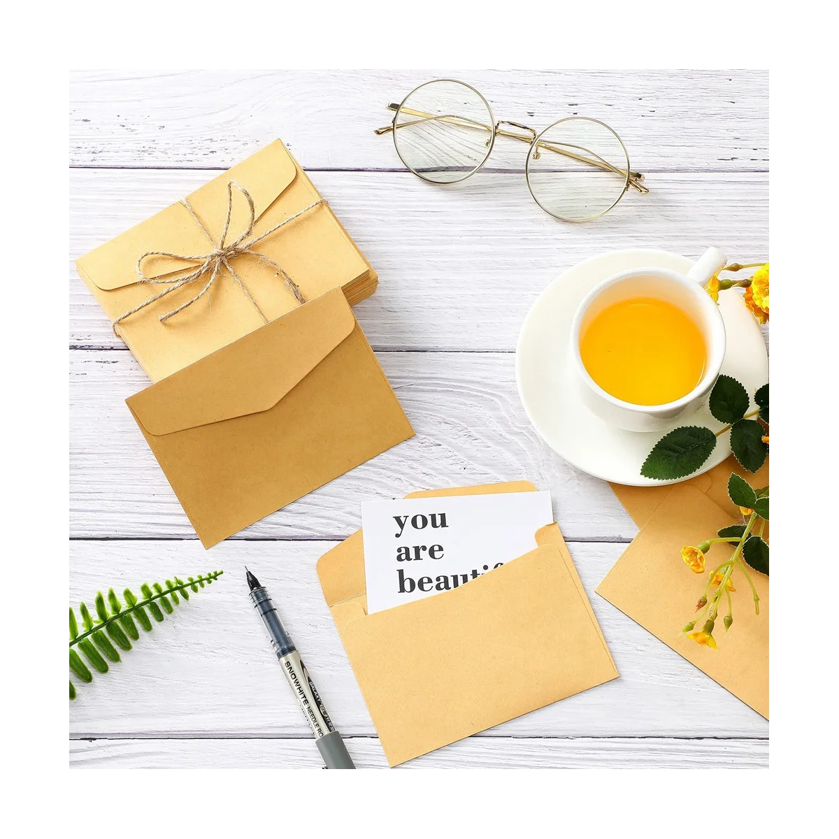 100 قطعة الكلاسيكية كرافت فارغة مغلفات ورقية صغيرة دعوة زفاف مغلف هدية مغلف