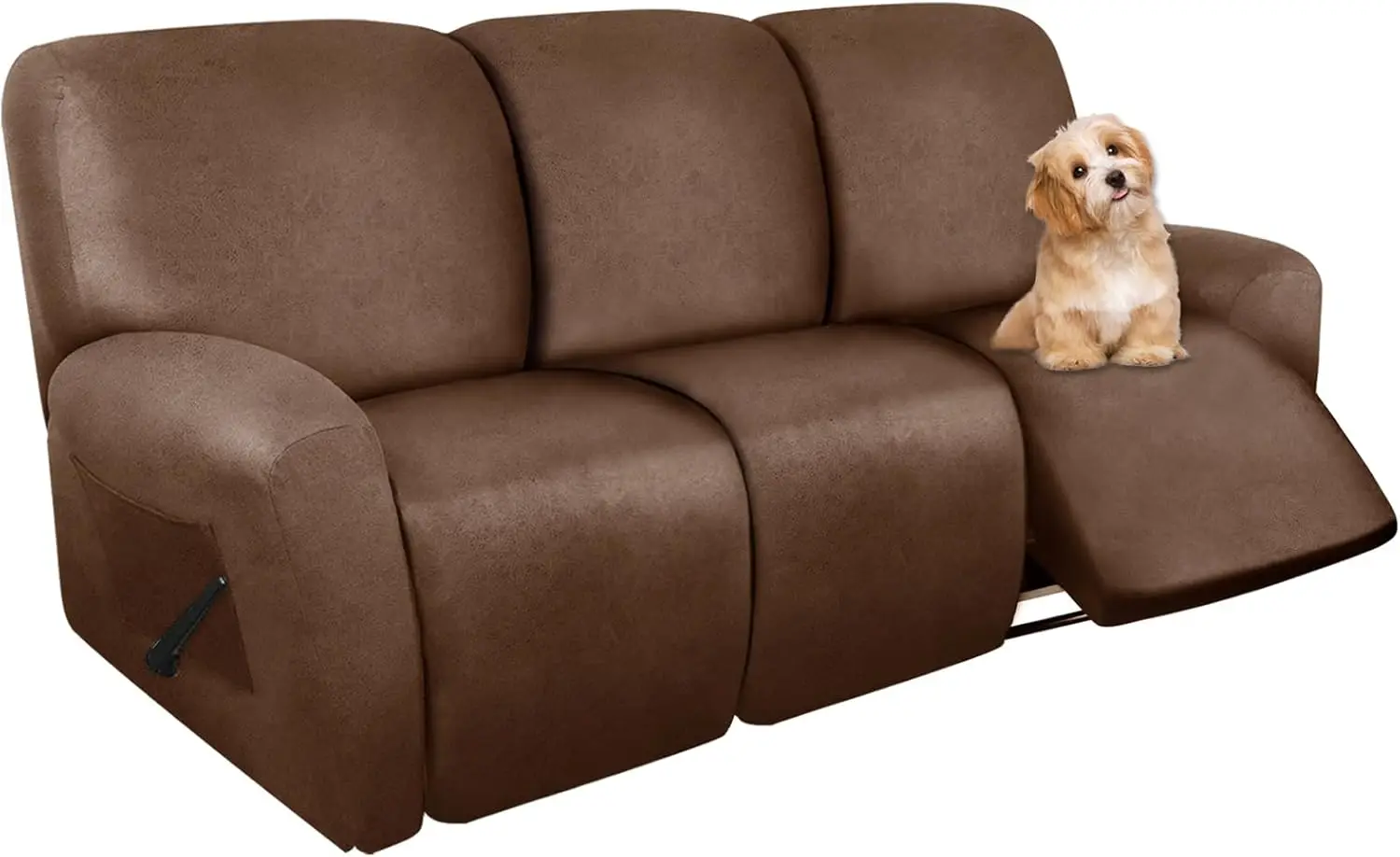 

Recliner Sofa Covers - Leather Like Recliner Sofa 3 Seater Recliner Couch Covers for 3 Cushion Couch 8 Pieces Washable