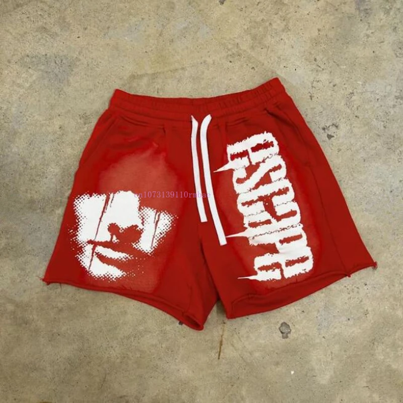 Calções de algodão de cor sólida masculino verão novo retro personalidade padrão impressão calças de cinco minutos solto seção fina fazer shorts velhos