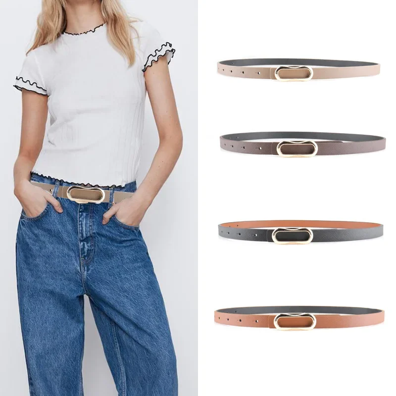 

Women's High-grade Belt Casual Style Fashion Suit Jeans PU Leather Versatile Trouser Belt Simple Adjustable Designer Alloy Belt