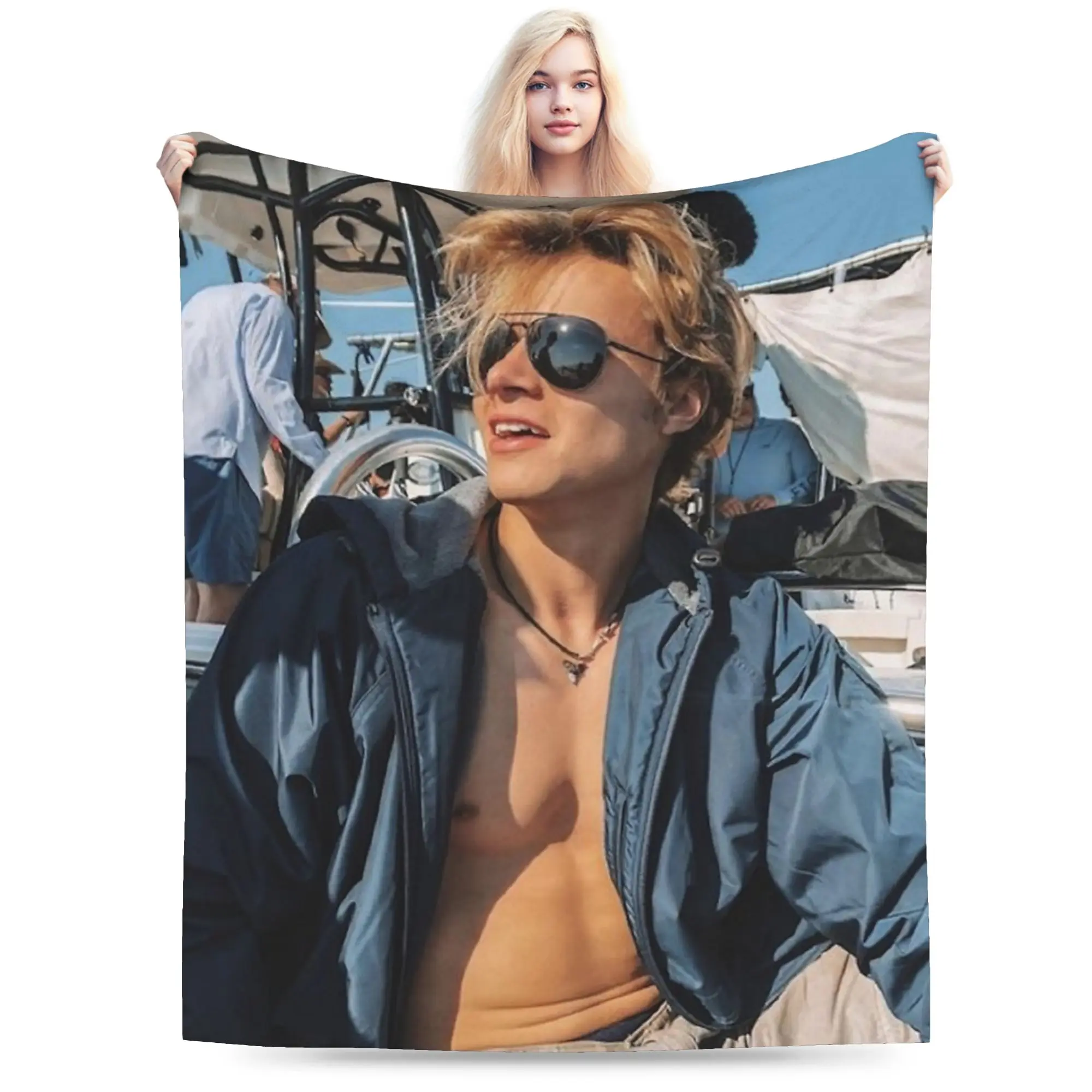 Rudy Pankow JJ Maybank Poster Throw Blanket for Couch  Fuzzy Soft Plush Blanket 50x60 Inch Multiple Sizes Bedspread