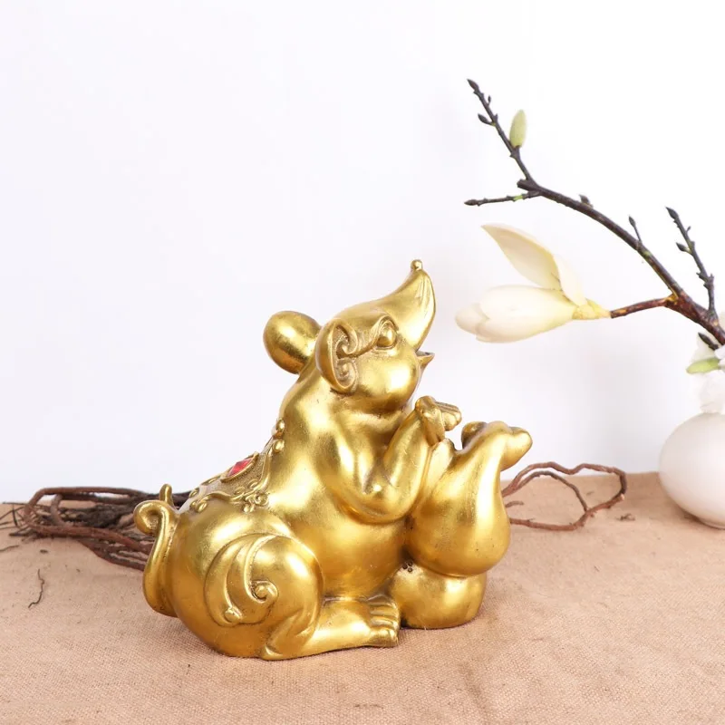 Ornament For Home And Office, Zodiac , Copper Mouse, Fortune Rat