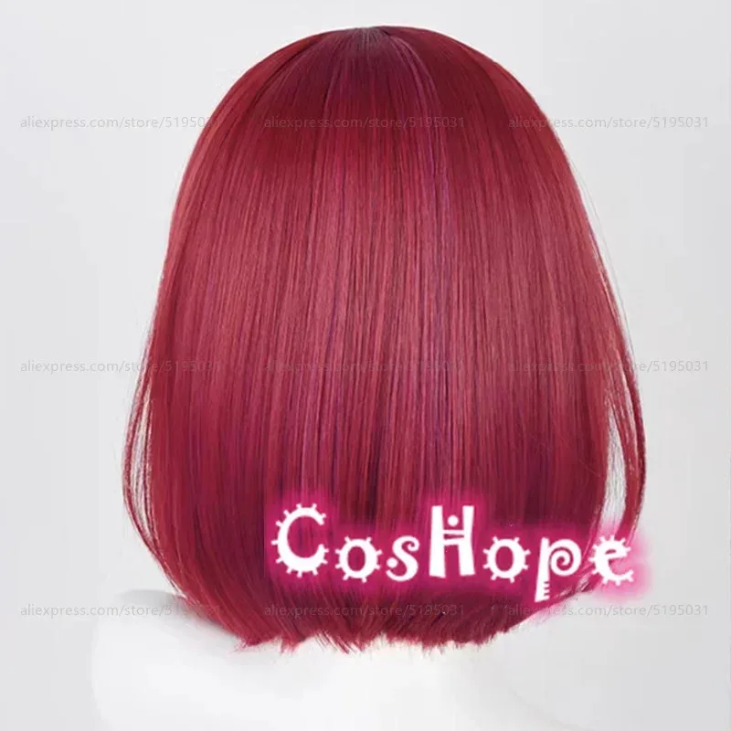 أريما كانا شعر مستعار تأثيري 30 سنتيمتر قصيرة بوبو الأحمر مختلط الوردي شعر مستعار تأثيري أنيمي تأثيري مقاومة للحرارة شعر مستعار اصطناعي