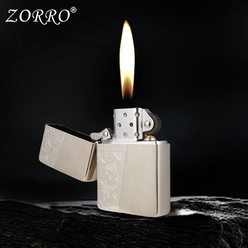Zorro Z91770 Color Tang Grass Fine Carving Lighter, Exquisite Craftsmanship High Quality Windproof Lighter