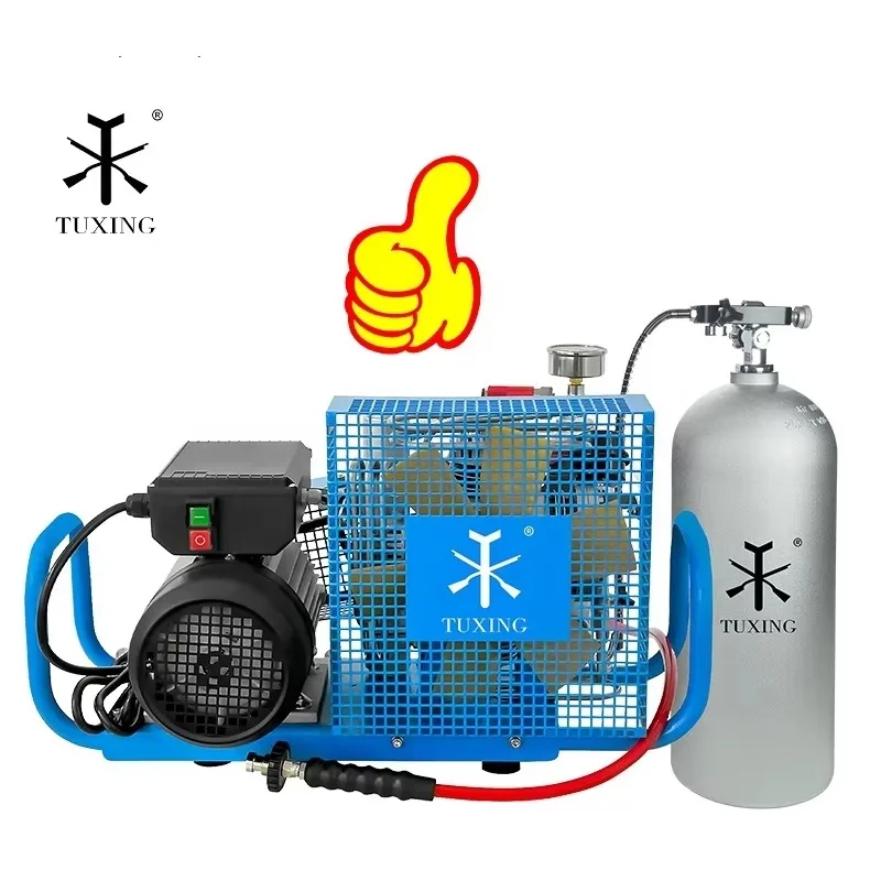 Custom Logo Manual Stop 100L 4500psi 110V/220V/380V Electric Four Cylinder Diving Breathing Water Sports Air Compressor