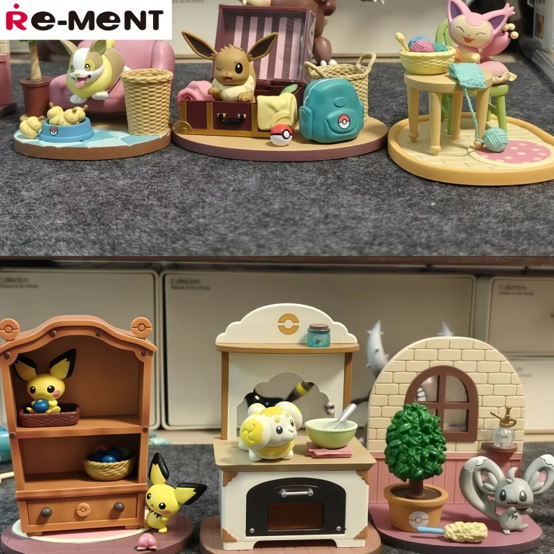 

Коллекционная фигурка Re-Ment Pokemon: Декоративная подставка для заметок для дома и офиса, украшение для рабочего стола, для коллекционеров аниме