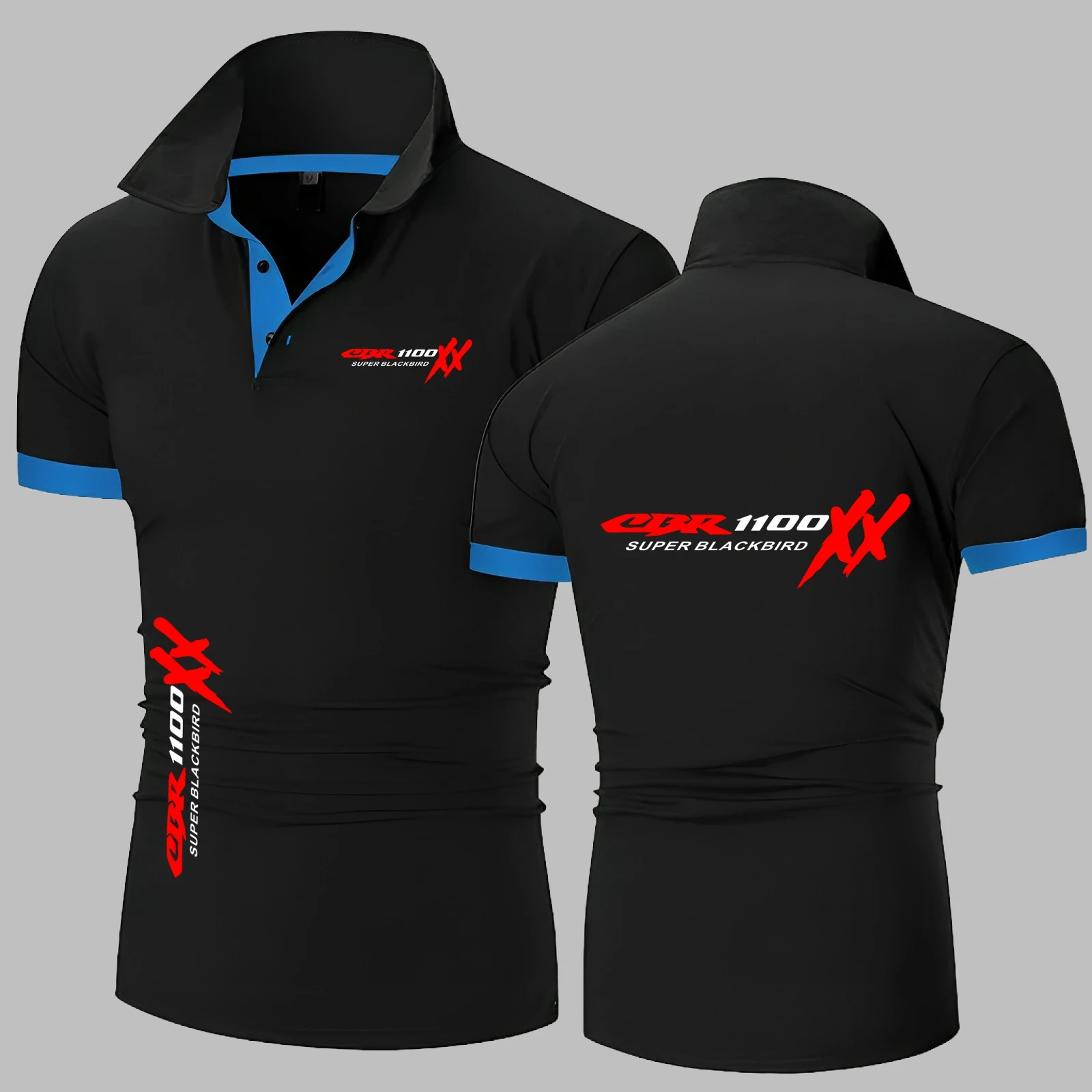 Men Polo Shirt Motorcycle CBR 1100 SUPER BLACKBIRD XX Japan F1