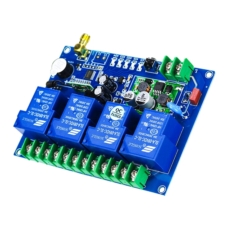 Delay RF Remote Control DC12-48V Relay Receiver Module 433 Mhz 4ch Long Range Rf Transmitter And Receiver