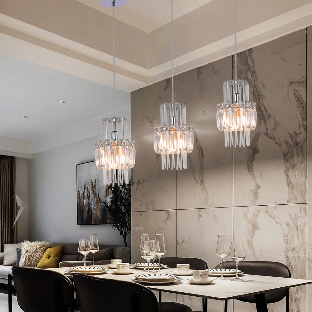 

Modern Crystal Ceiling Lamp Restaurant Bedroom Pendant Light Nordic Living Room Small Chandelier Home Hotel Decoration Luminaire