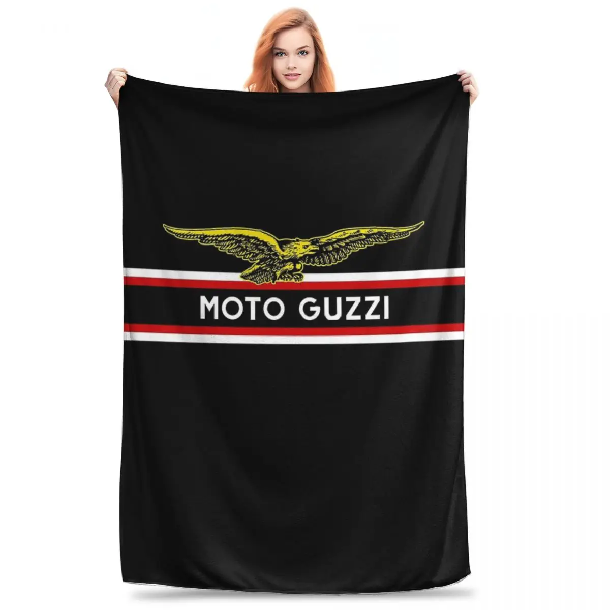 Moto Guzzi V7 Sport Tank Stripe Blankets Fleece Multi-function Sofa Throw Blankets For Couch Bedding Travel Throws Bedspread