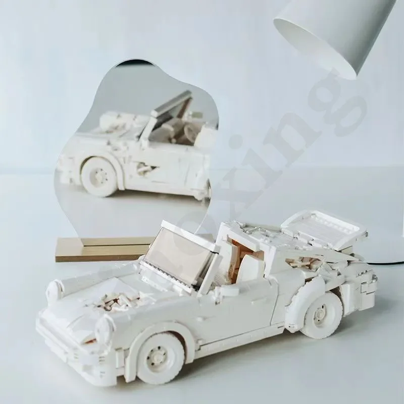 New 10295 White Corrosion Erosion Tide Play Racing Super Cool MOC Building Bricks Building Toy Car Children\'s Birthday Gift