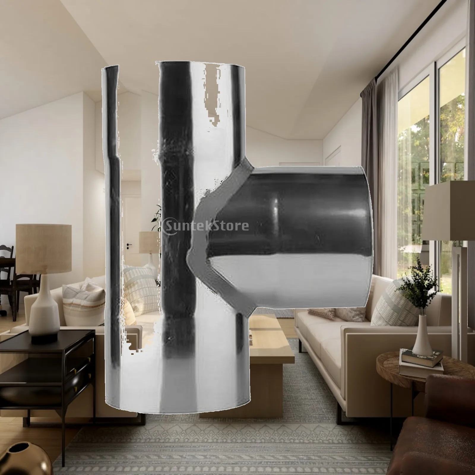 Fireplace Vent Component Wood-Combusting Heater Pipe with Elbow Flue Pipe with Rain Cap Wall-Mounted for Homeowners