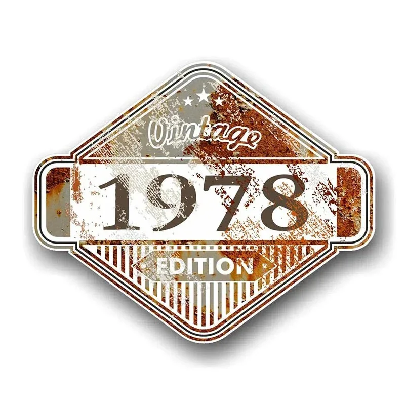 1972 Vintage Edition Rusty Patina Vinyl Car Sticker Glue Sticker for Window Bumper Trunk Decal