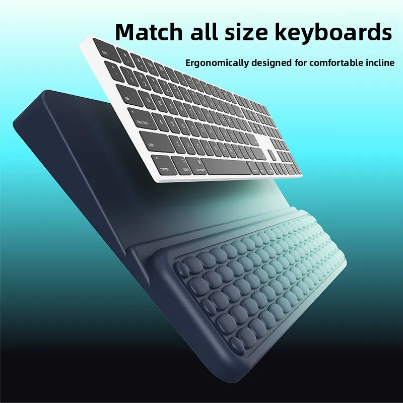 All-in-One Keyboard Wrist Rest & Stand Ergonomic Memory Foam Hand Support with Anti-Slip Base for Mechanical Keyboards & Laptops