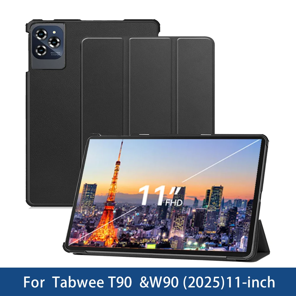 Tri-Folded Stand Magnetic Cover with Hard PC Back Shell Funda Case For Tabwee T90  W90  2025 11