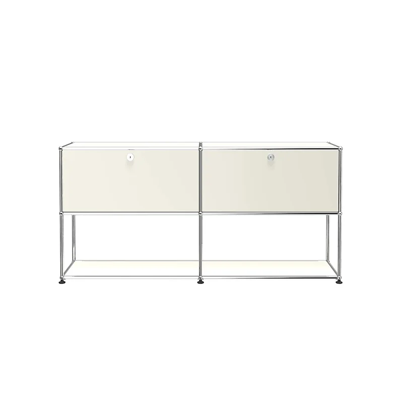 Bedside TV cabinet ins wind module combination iron bucket stainless steel dining side cabinet