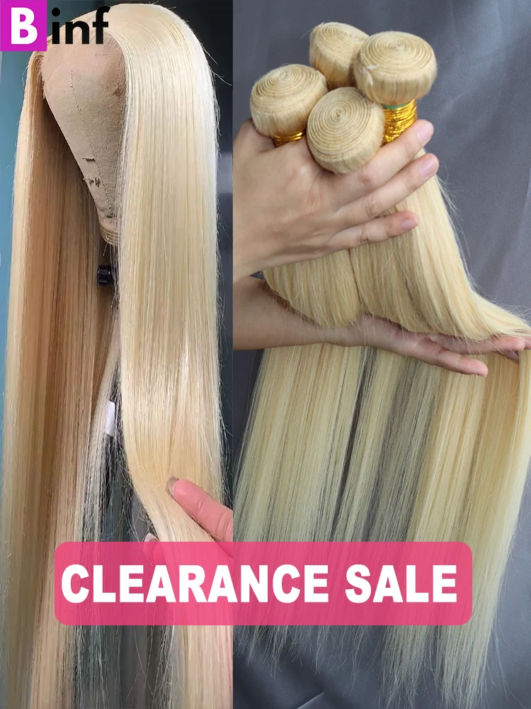 # 613 شعر بشري أشقر العظام حزم من شعر طبيعي مفرود 1 2 3 4 حزم البرازيلي 100% نسج على شكل شعر إنسان حزم الشعر البشري الخام #3