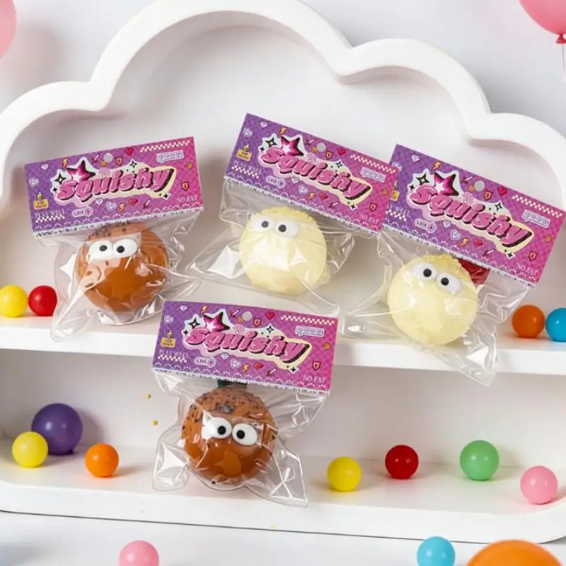 Cute Slow Rising Squeeze Toy Cartoon Big Eyes Dessert Shaped Soft Sensory Toy for Kids Halloween Treat Gifts